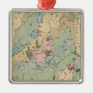 Geological map of Maine Metal Ornament