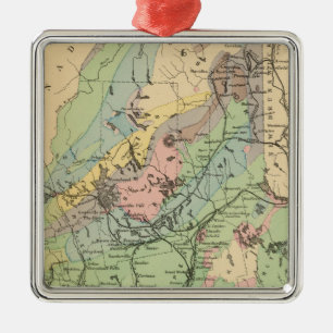 Geological map of Maine Metal Tree Decoration