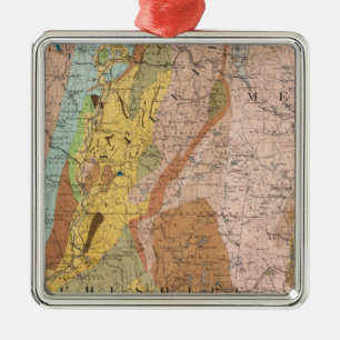 Geological Map of New Hampshire 2 Metal Ornament