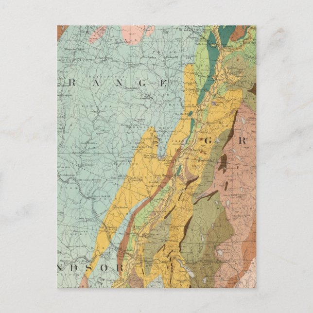 Geological Map of New Hampshire 2 Postcard (Front)