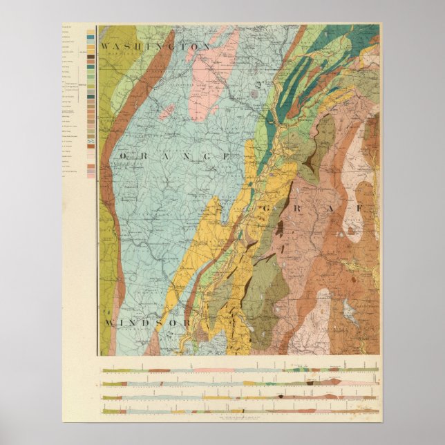 Geological Map of New Hampshire 2 Poster (Front)