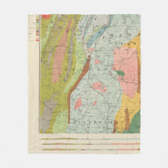Geological Map of New Hampshire 3 Fleece Blanket (Front)
