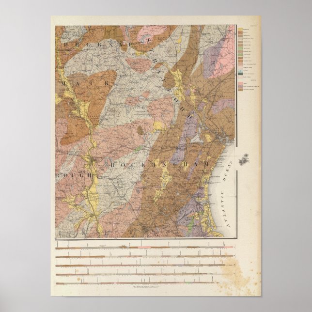 Geological Map of New Hampshire 4 Poster (Front)