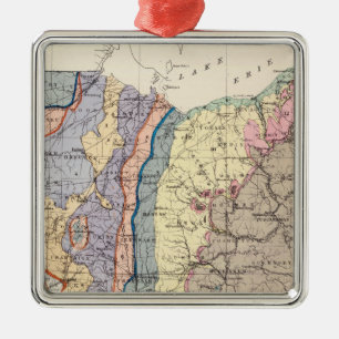 Geological map of Ohio Metal Ornament