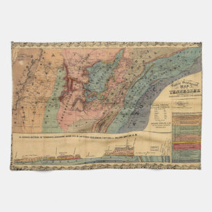 Geological Map of Tennessee (1866) Tea Towel