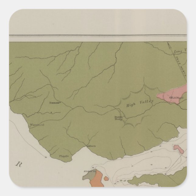 Geological Map of the Clear Lake District Square Sticker (Front)