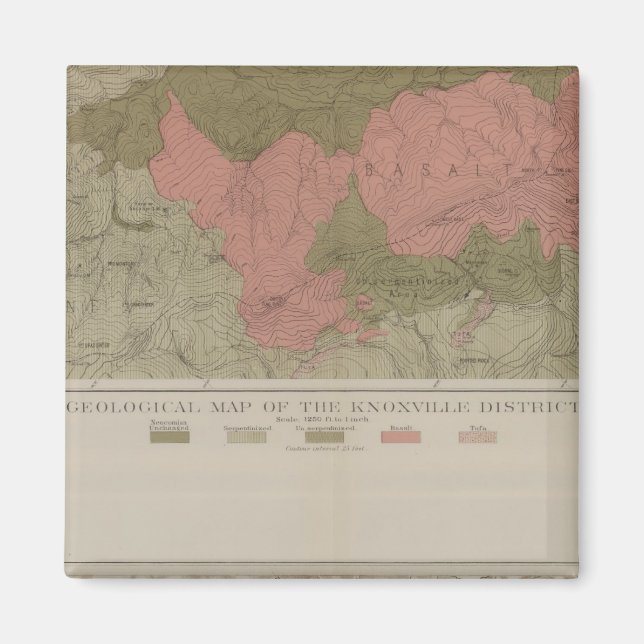 Geological Map of the Knoxville District Magnet (Front)