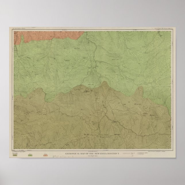 Geological Map of the New Idria District Poster (Front)