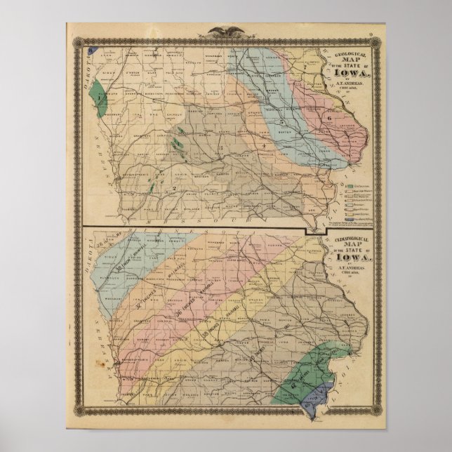 Geological map of the State of Iowa Poster (Front)
