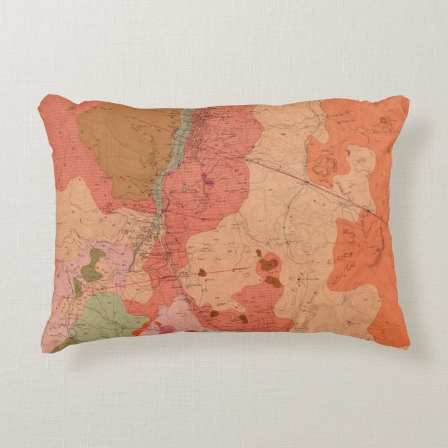 Geological Map of the Washoe District Decorative Cushion (Front)