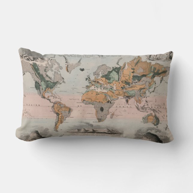 Geological Map of the World Lumbar Cushion (Front)