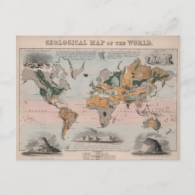 Geological Map of the World Postcard (Front)