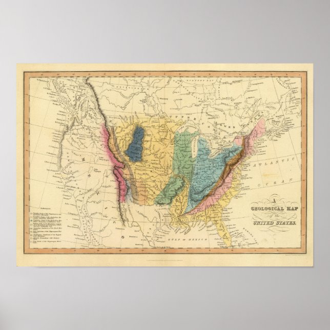 Geological map of United States Poster (Front)