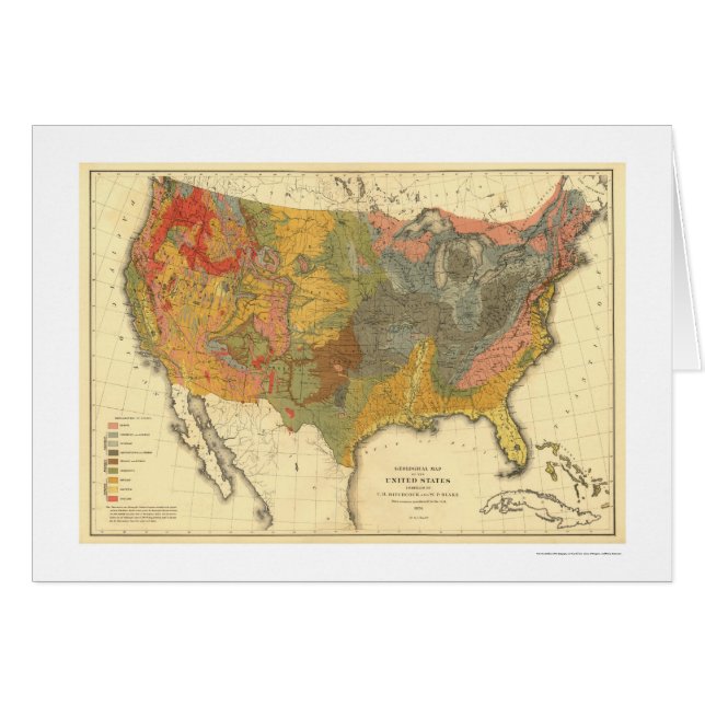 Geological Map Of USA 1872 (Front Horizontal)