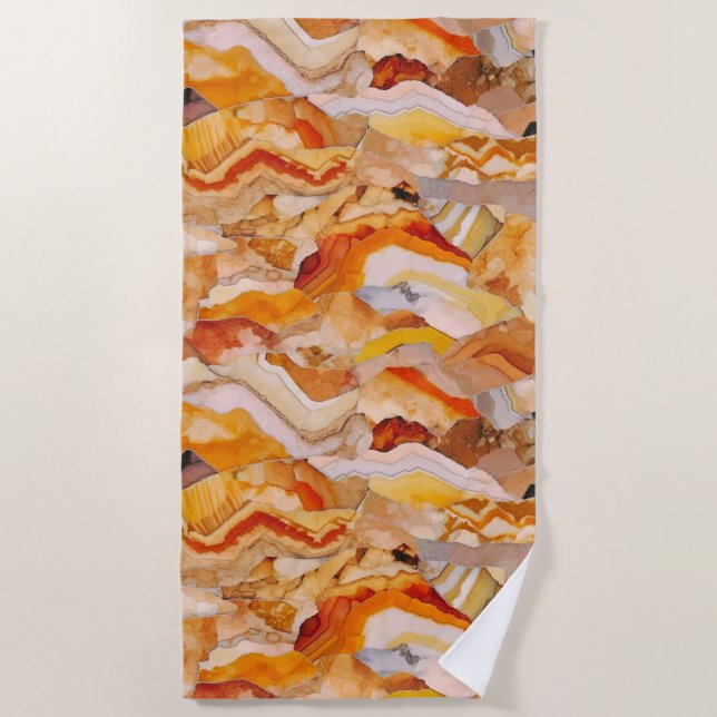 Geological Sedimentation Texture Beach Towel (Front)