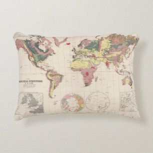 Geological structure of globe decorative cushion