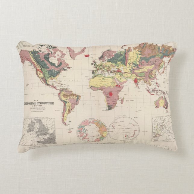 Geological structure of globe decorative cushion (Front)