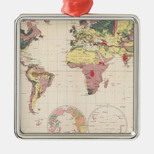 Geological structure of globe metal tree decoration (Front)