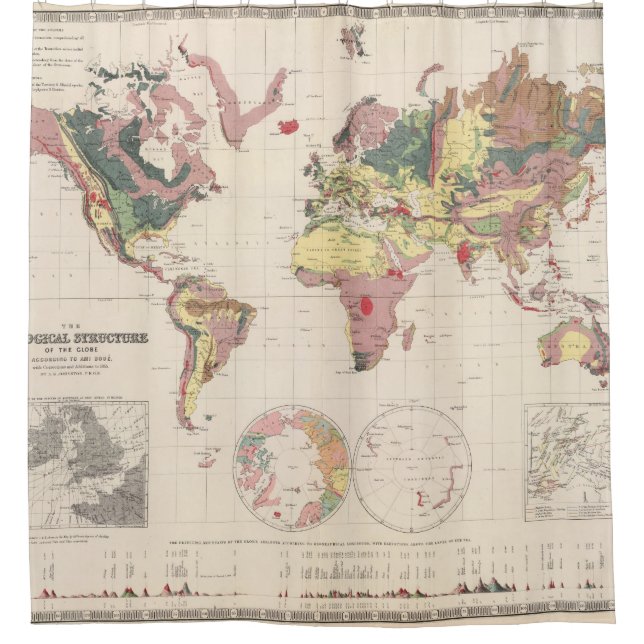 Geological structure of globe shower curtain (Front)