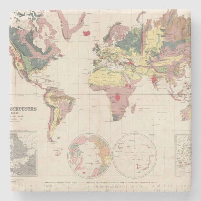 Geological structure of globe stone coaster (Front)
