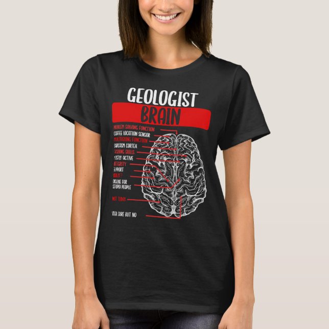 Geologist Brain Rockhounding Mineral Collecting T-Shirt (Front)