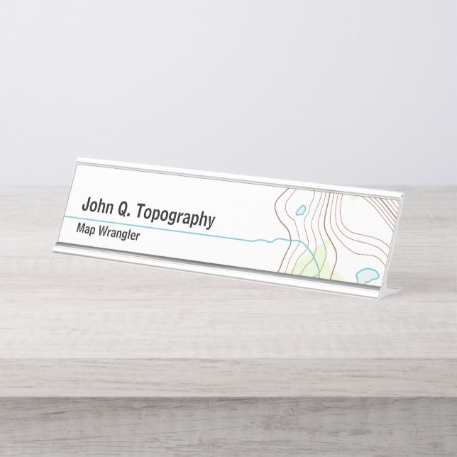 Geologist, Cartographer Topographic Map Desk Name Plate (Front)