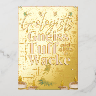 Geologist christmas foil holiday card