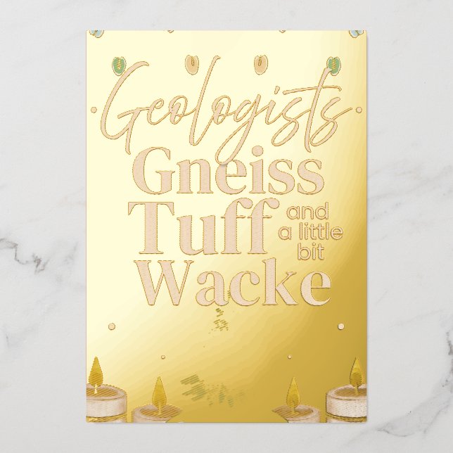 Geologist christmas foil holiday card (Front)