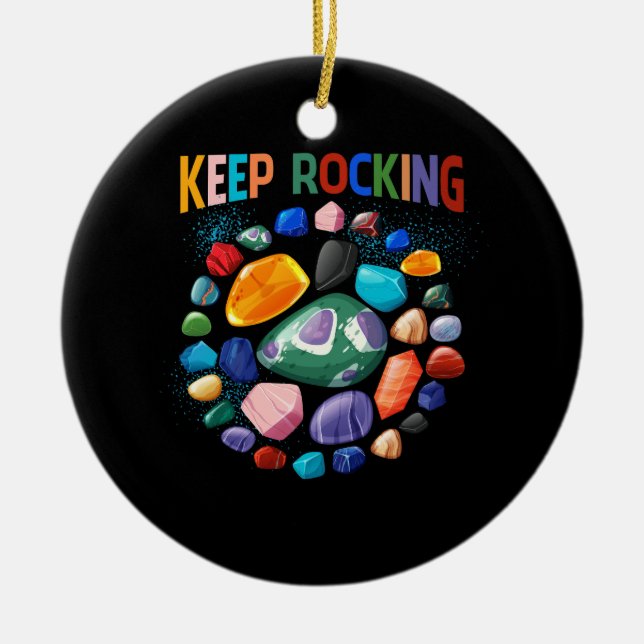 Geologist Colourful Rock Collector Earth Scientist Ceramic Ornament (Front)