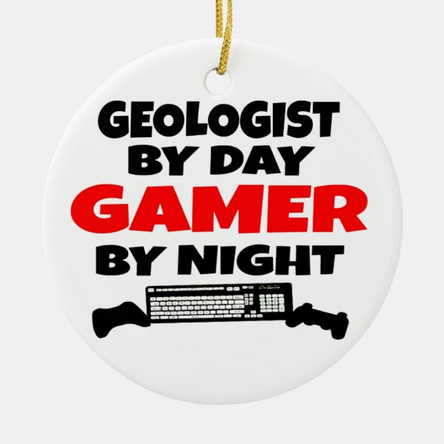 Geologist Gamer Ceramic Ornament (Front)