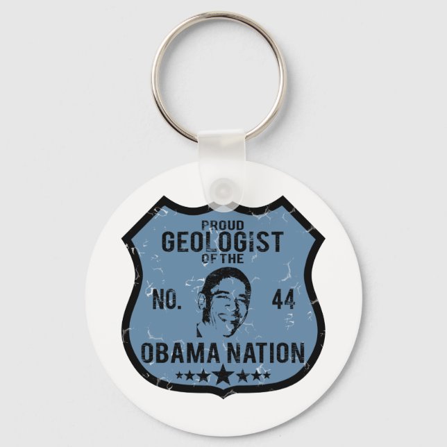 Geologist Obama Nation Key Ring (Front)