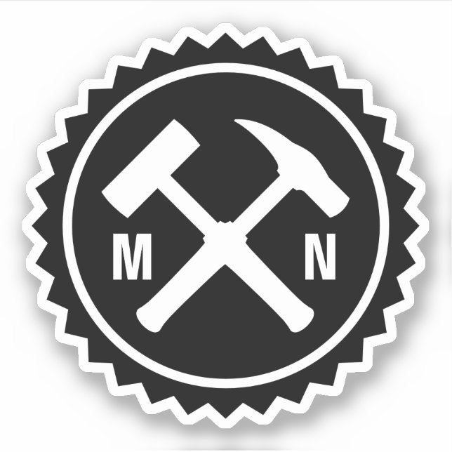 Geologist's Hammer Logo with your Initials on a (Front)