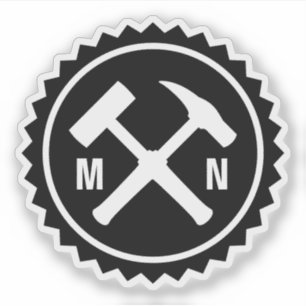 Geologist's Hammer Logo with your Initials on a