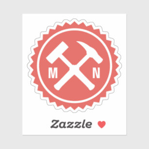 Geologist's Hammer Logo with your Initials on a