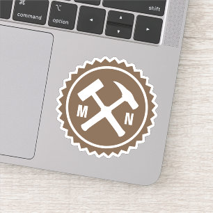 Geologist's Hammer Logo with your Initials on a