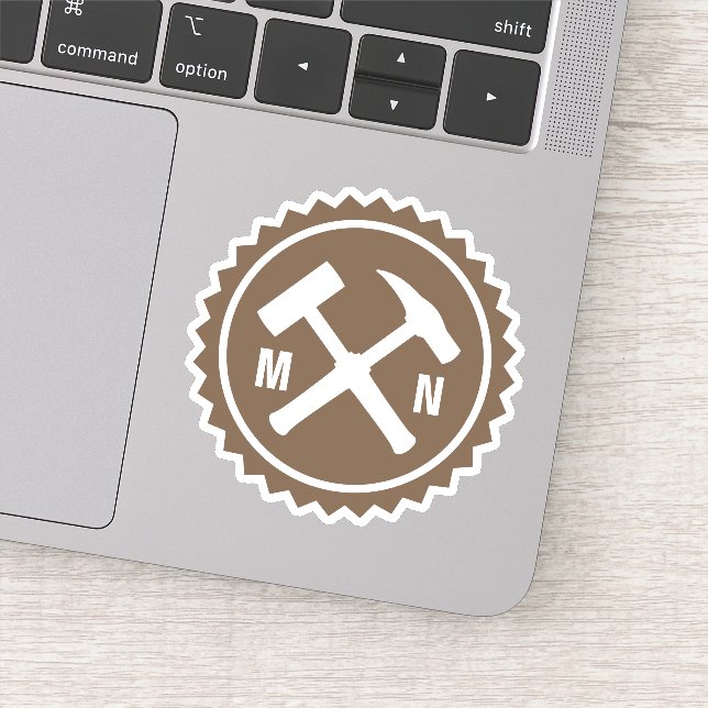 Geologist's Hammer Logo with your Initials on a (Detail)