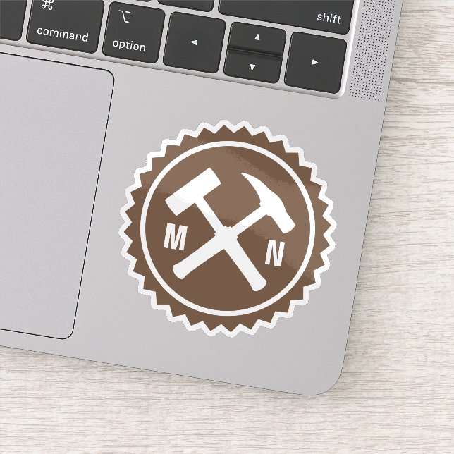 Geologist's Hammer Logo with your Initials on a (Detail)