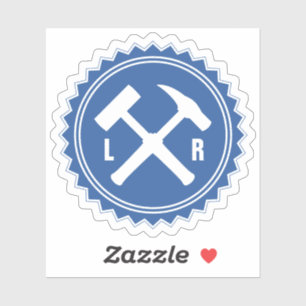 Geologist's Hammer Logo with your Initials on a