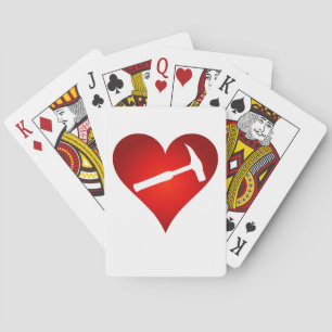 Geologist's Heart and Rock Hammer Playing Cards