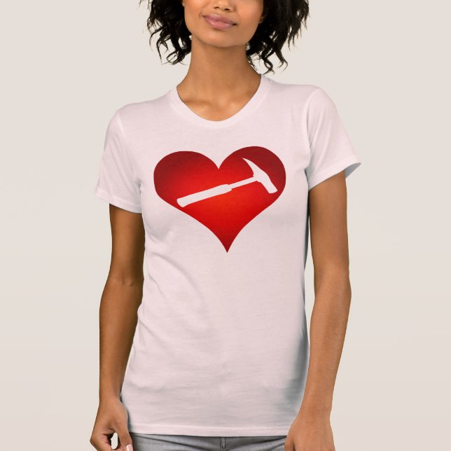 Geologist's Heart and Rock Hammer T-Shirt (Front)