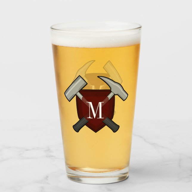 Geologist's Monogram with Rock Hammer Glass (Front Filled)
