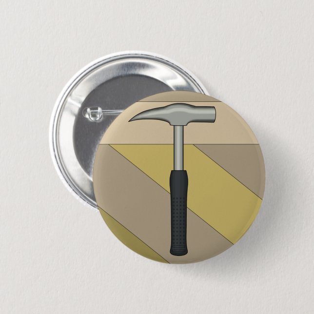 Geologist's Rock Hammer 6 Cm Round Badge (Front & Back)