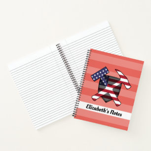 Geologist's Rock Hammer and American Flag Logo Notebook