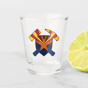 Geologist's Rock Hammer and Arizona Flag Logo Shot Glass