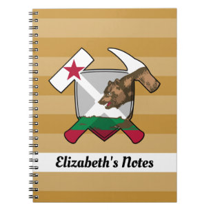 Geologist's Rock Hammer and California Bear Flag Notebook