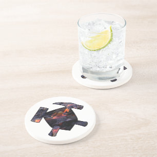 Geologist's Rock Hammer Logo w/ Hawaiian Lava Flow Coaster