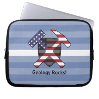 Geologist's Rock Hammer Logo with American Flag
