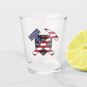 Geologist's Rock Hammer with American Flag Shot Glass