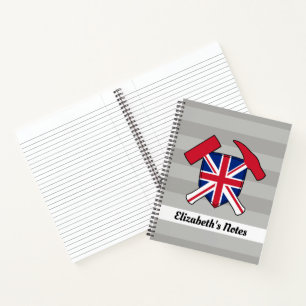 Geologist's Rock Hammer with Union Jack Logo Notebook
