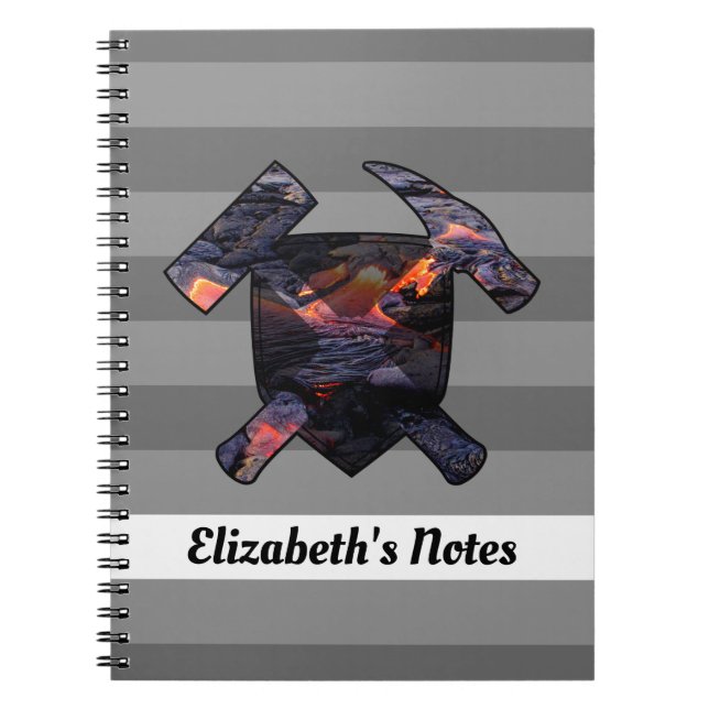 Geologist's Rock Hammers with Hawaiian Lava Flow Notebook (Front)